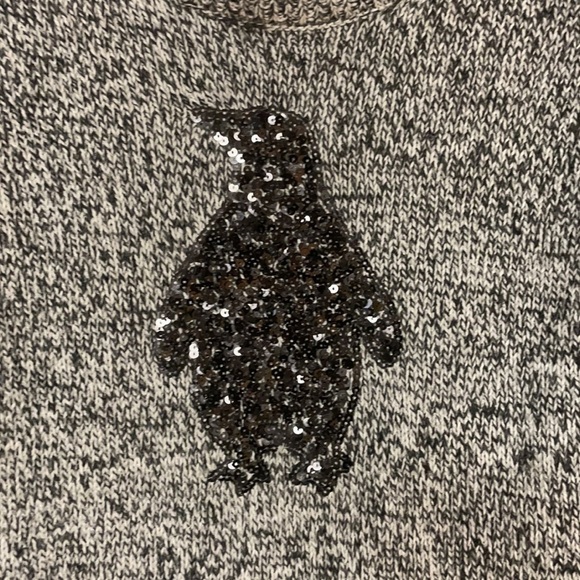 Pink Republic Super Cute Sequined Penguin Crew Neck Sweater,  Large - Picture 2 of 7